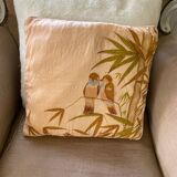Vintage cushion decorated with birds, Thailand
