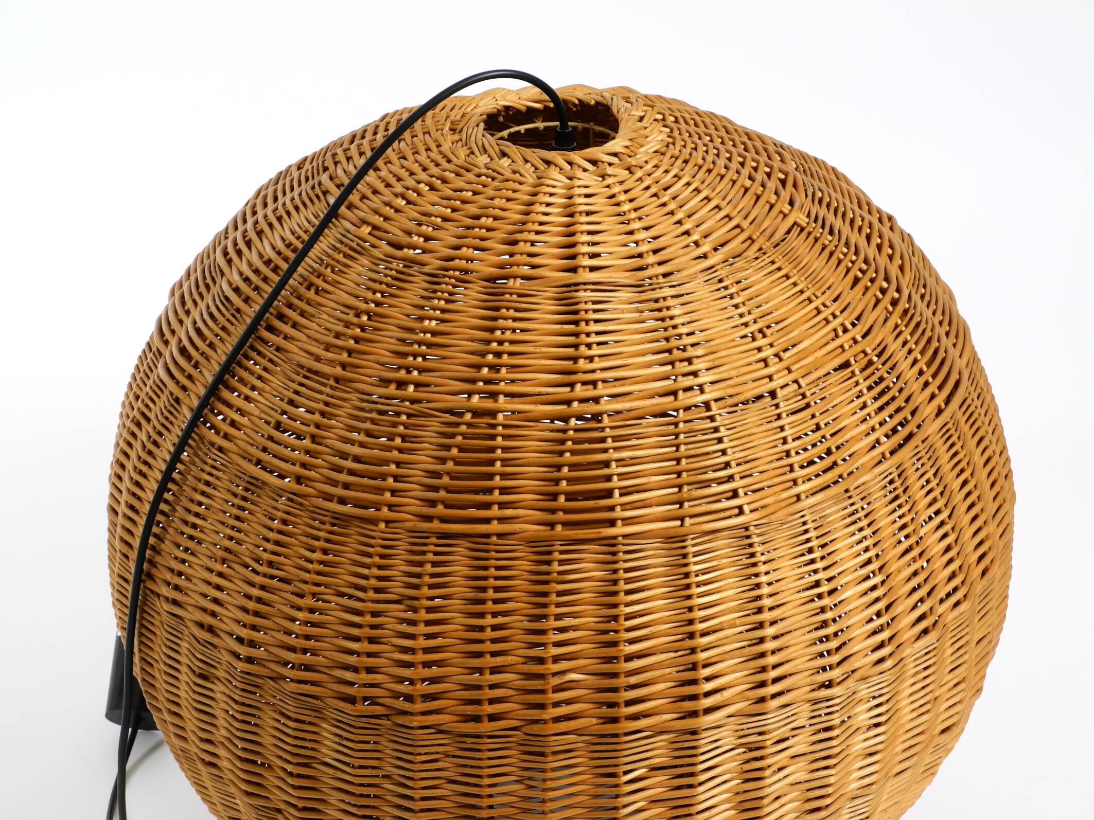 Very rare original XXL rattan ball pendant lamp | Mid Century Modern | Ø 66