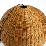 Very rare original XXL rattan ball pendant lamp | Mid Century Modern | Ø 66