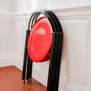 Vintage Clio chairs by Giorgio Cattelan for Cidue, black metal and wood.