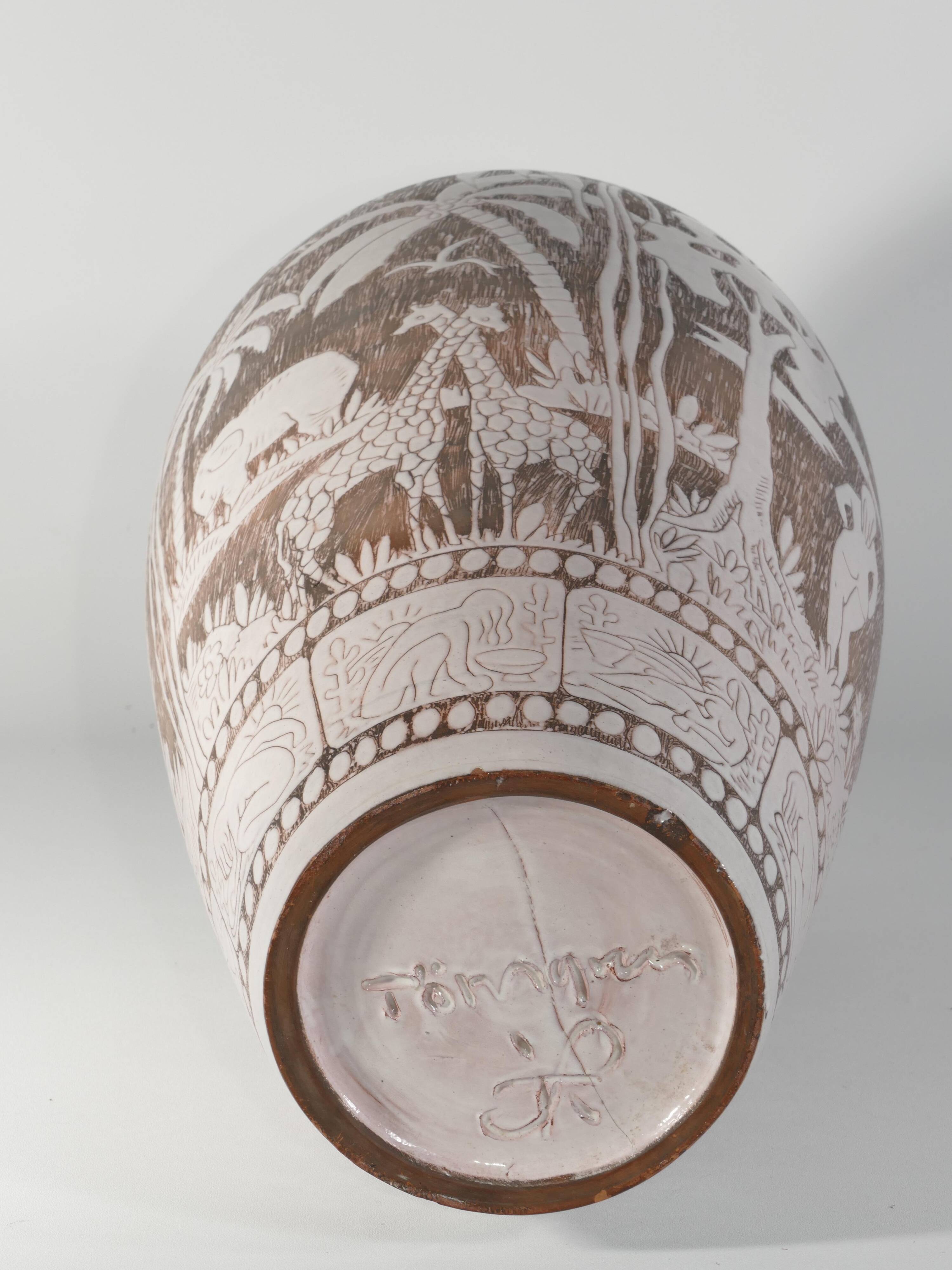Mid-Century Modern Ceramic Floor Vase by Sven Törngren, Törngren's pottery