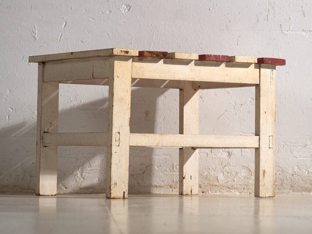 Rustic low bench made of wood – Central Europe, around 1940