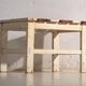 Rustic low bench made of wood – Central Europe, around 1940