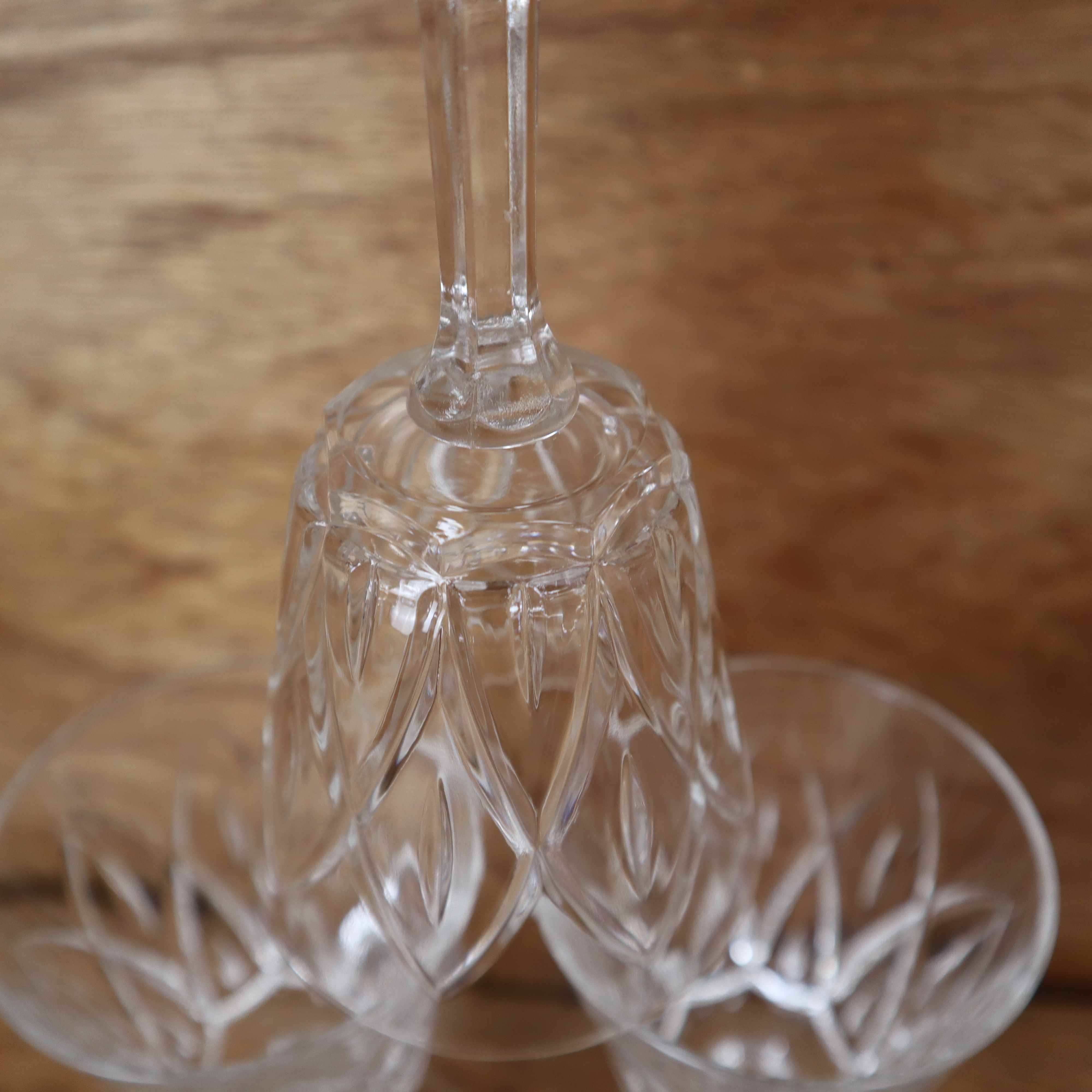 Set of 6 Arlequin red wine glasses in Reims crystal glass 1950