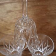 Set of 6 Arlequin red wine glasses in Reims crystal glass 1950