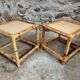 Vintage bamboo and rattan side tables – France, 1970s