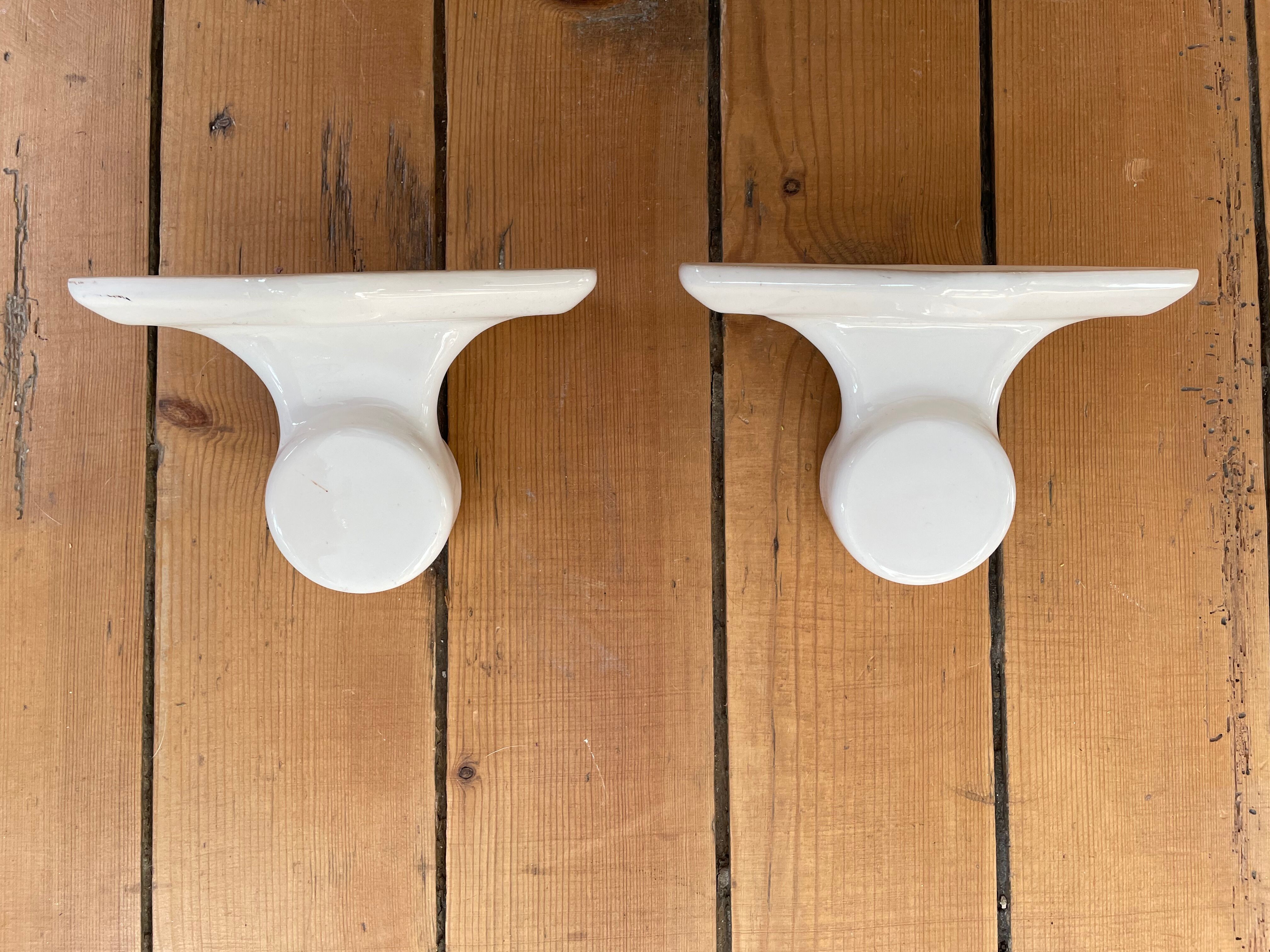 White porcelain towel rack, early twentieth century