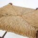 Mid-century wooden stool with rattan seating