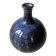 Blue glazed ceramic soliflore ball vase signed (Signature to be identified)