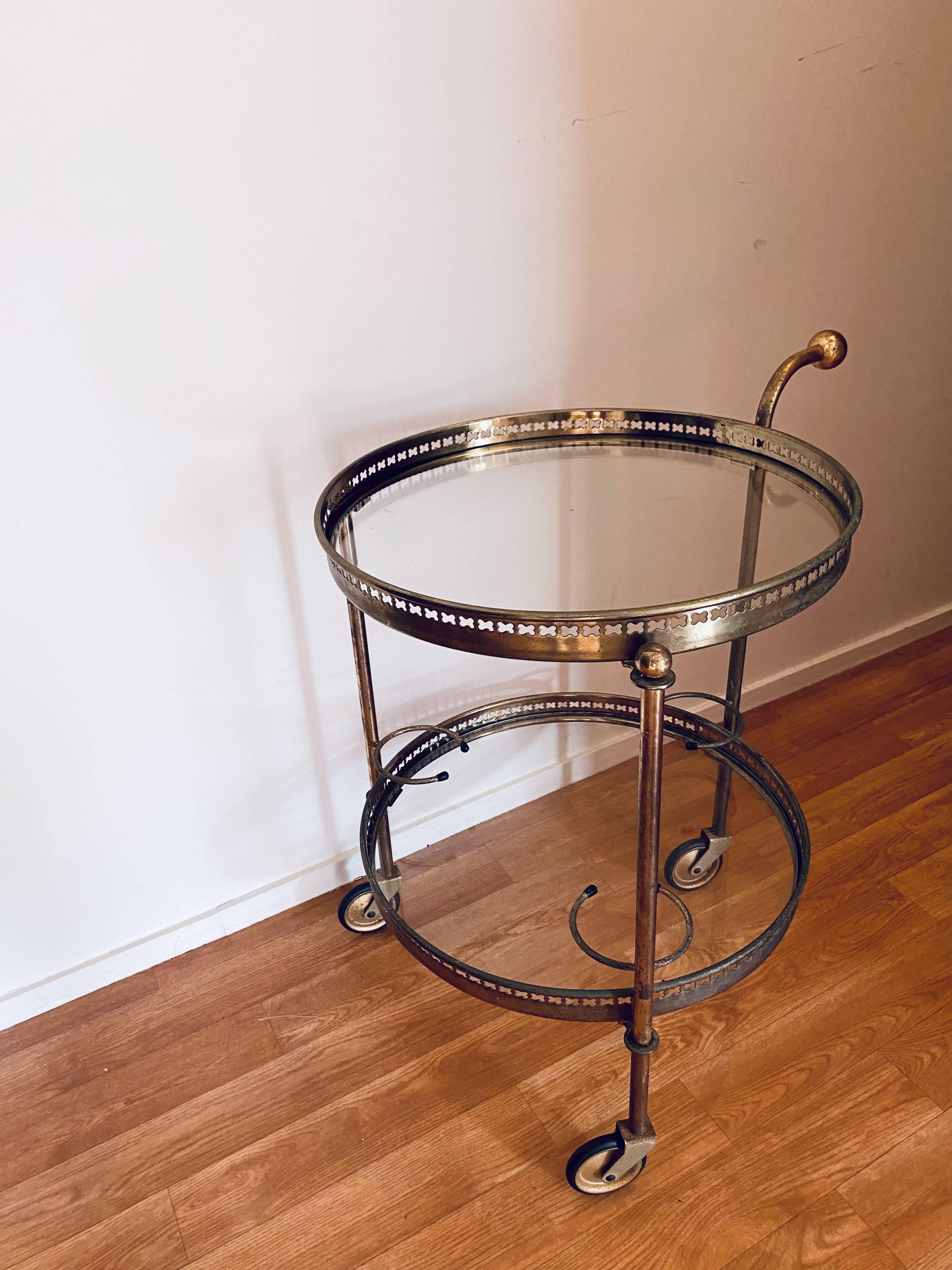 Glass and brass dessert