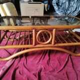 70s rattan coffee table