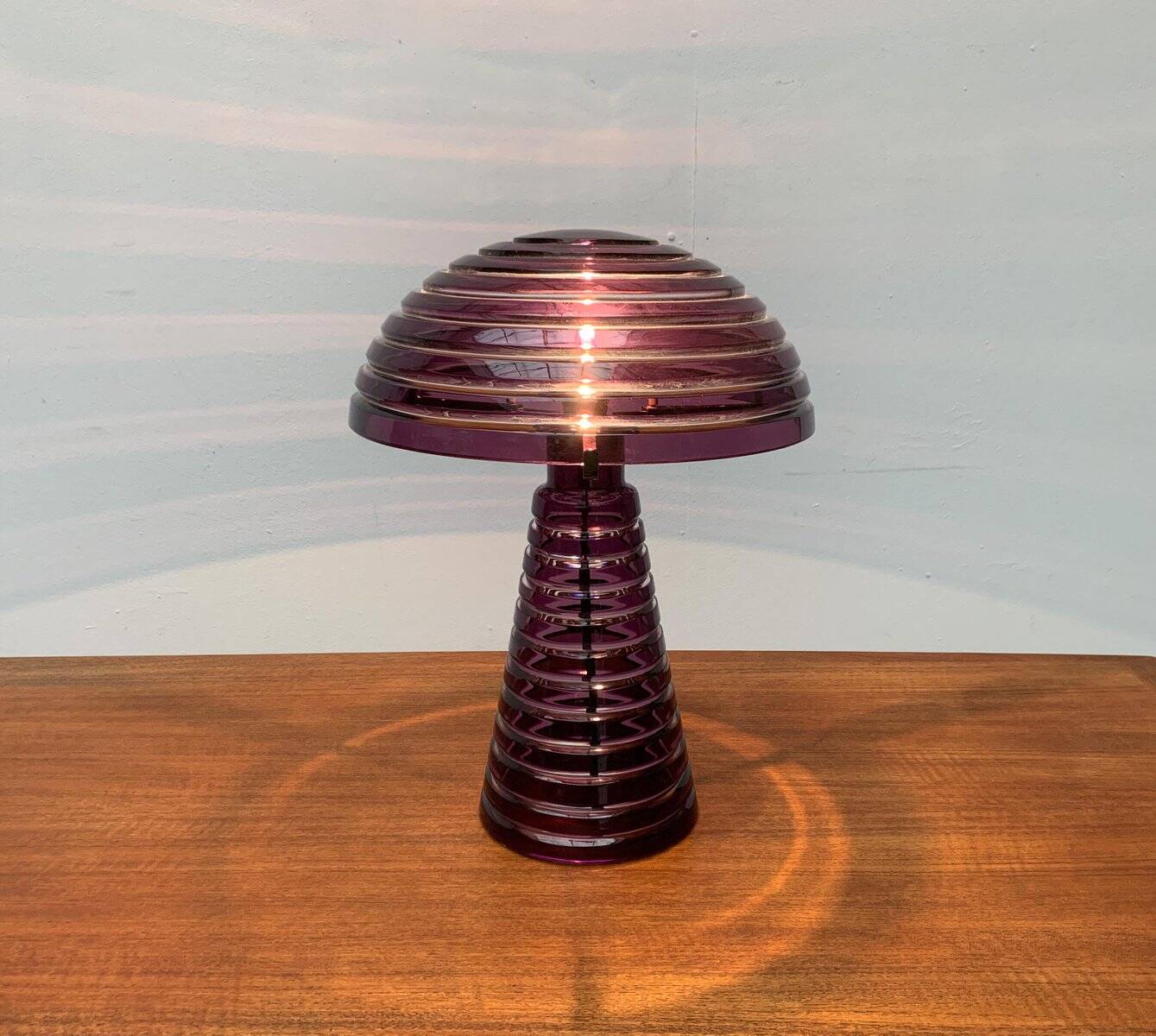 Postmodern glass mushroom table lamp, Italy