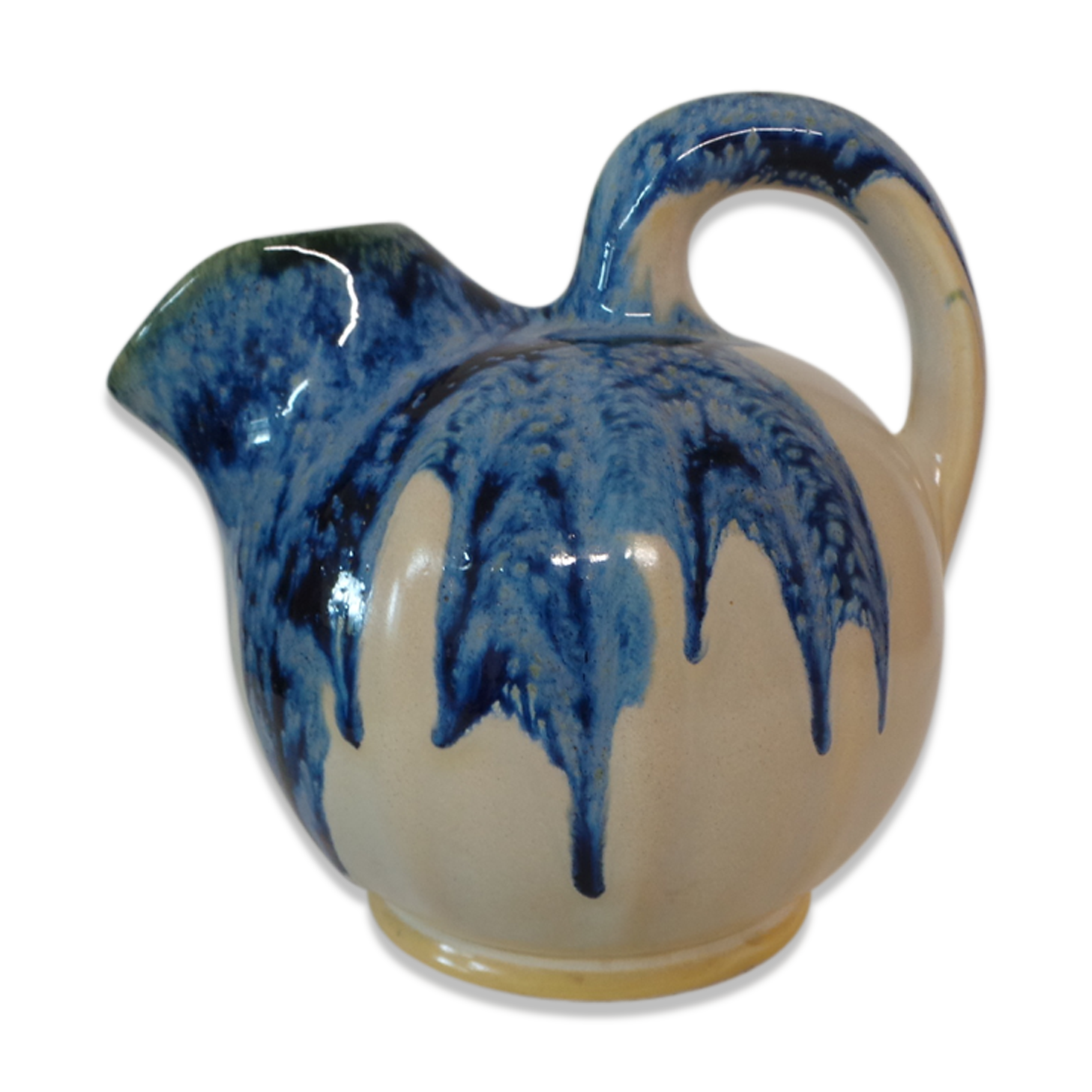 Multicolored glazed pitcher