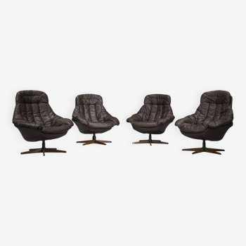 Scandinavian Swivel Armchairs by HW Klein for Bramin, 1960s, Set of 4