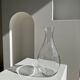 Oval glass vase and tight neck H:23,5cm