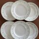 Set of 6 vintage plate dishes in faience, Violetta model from Longwy, 1900s.