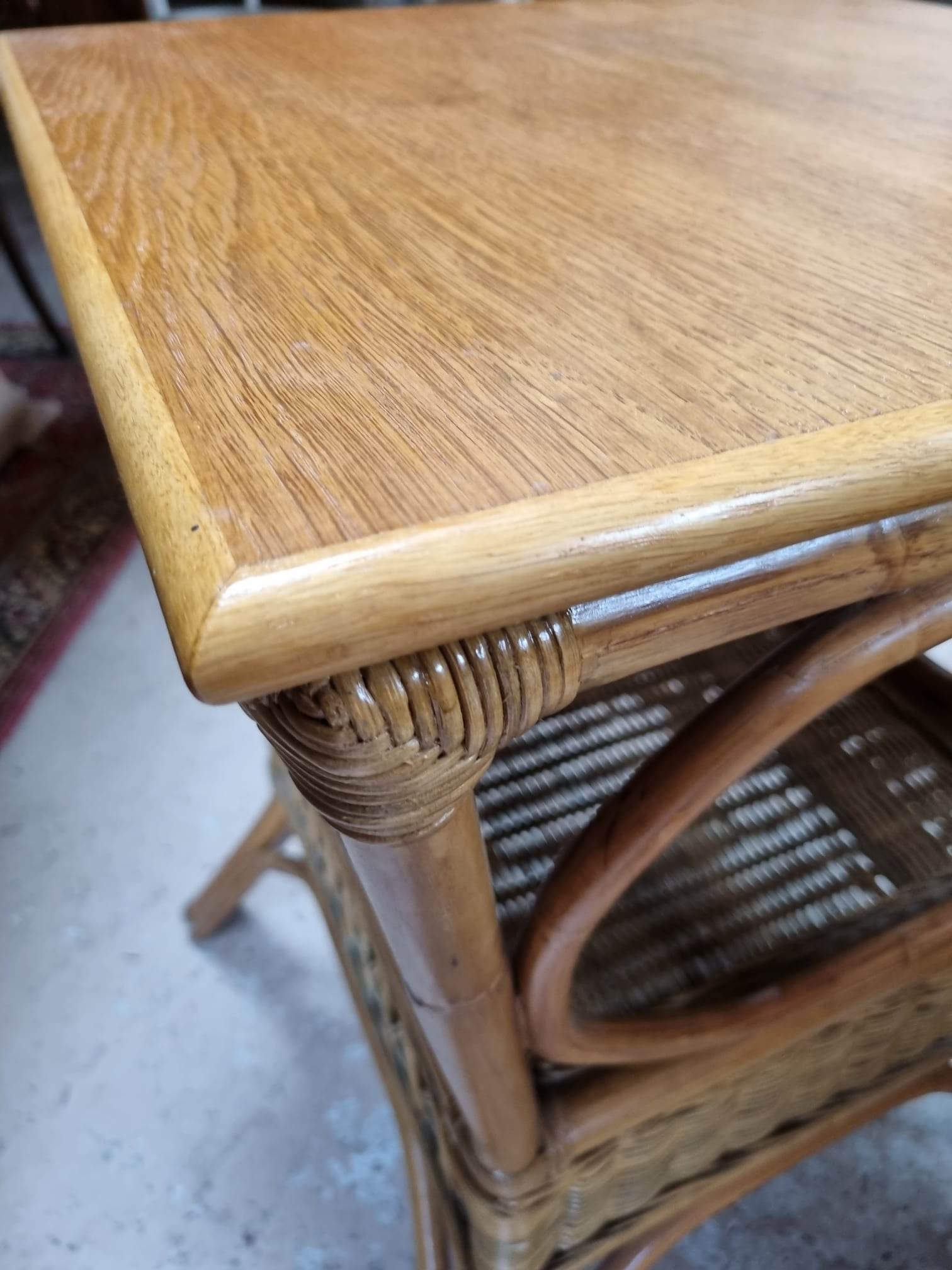 Rattan pedestal table