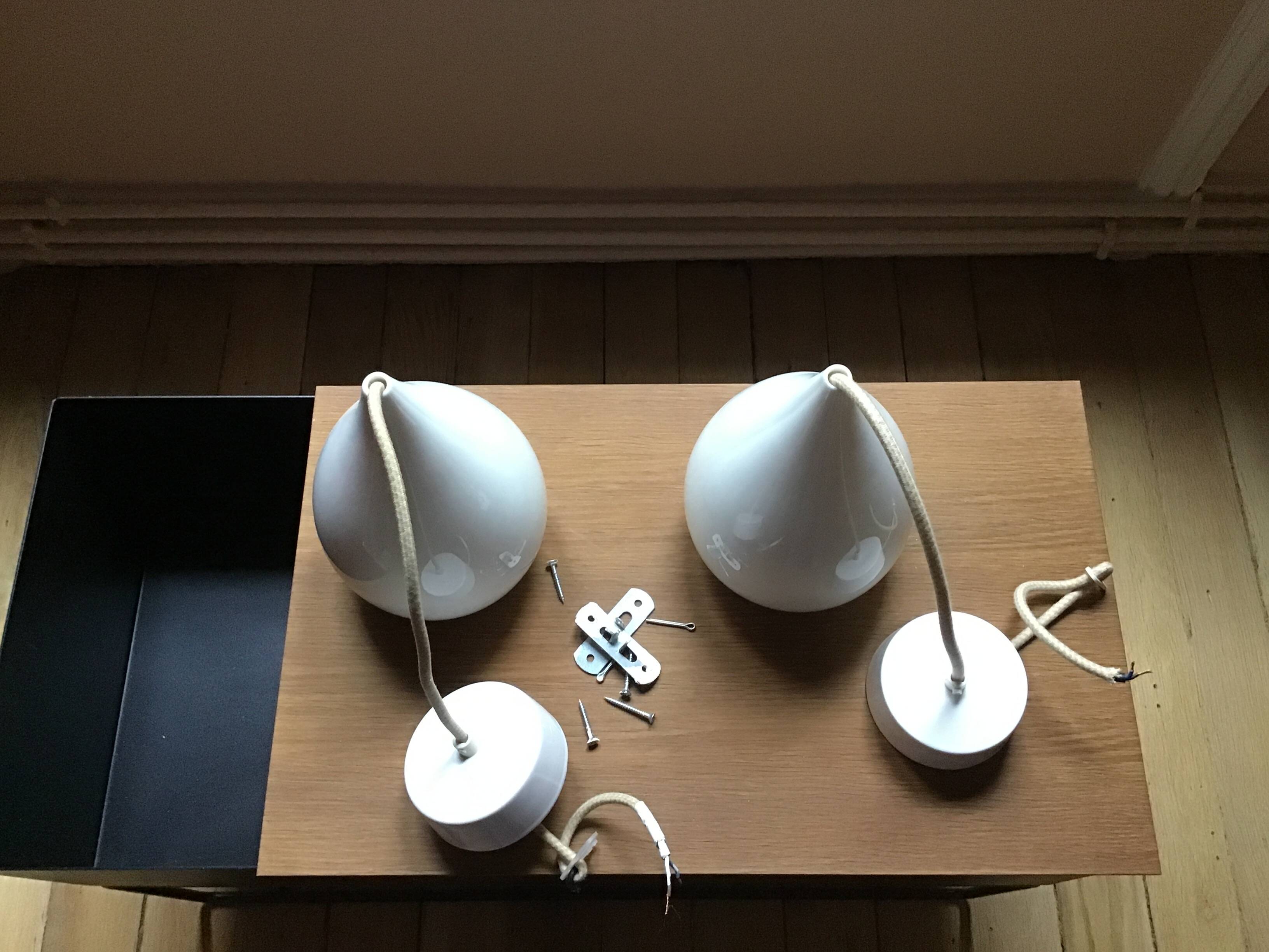 Suspension drop one de original btc en porcelaine blanche vernie