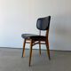 Set of 6 Scandinavian design chairs in solid beech and black Skai.