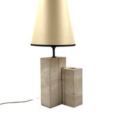 Mid-century modern travertine table lamp, Nucleo Sormani Italy 1960s
