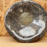 Ancien Vide Poche Assiette En Marbre Fossilisé Vintage