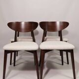 Ensemble de 4 chaises de salle à manger blanc cassé design scandinave