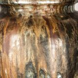 Large Art Deco vase, in glazed and iridescent blue stoneware, by Roger Guérin 1930.