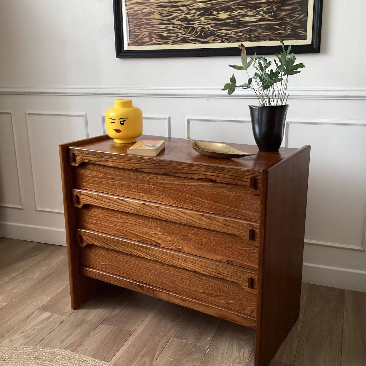 80s wooden chest of drawers