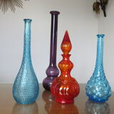 Bottle decanter Empoli Italy diamond tip glass 60 years 70