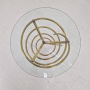 Elegant Italian Mid-Century Side Table with Sculptural Brass Base, 1970's