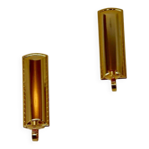 Pair Of Mid Century Style 24K Swedish Brass Sconces by Scandia