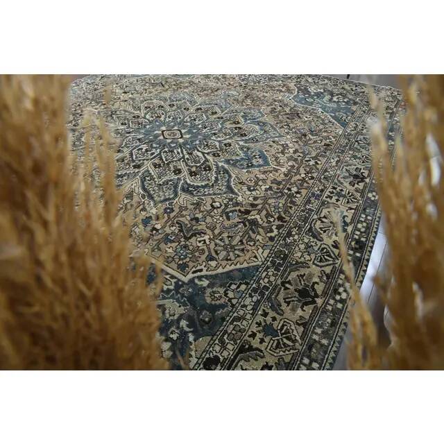 1970s Vintage Persian Handmade Wool Cotton Light Brown Area Rug 308x370