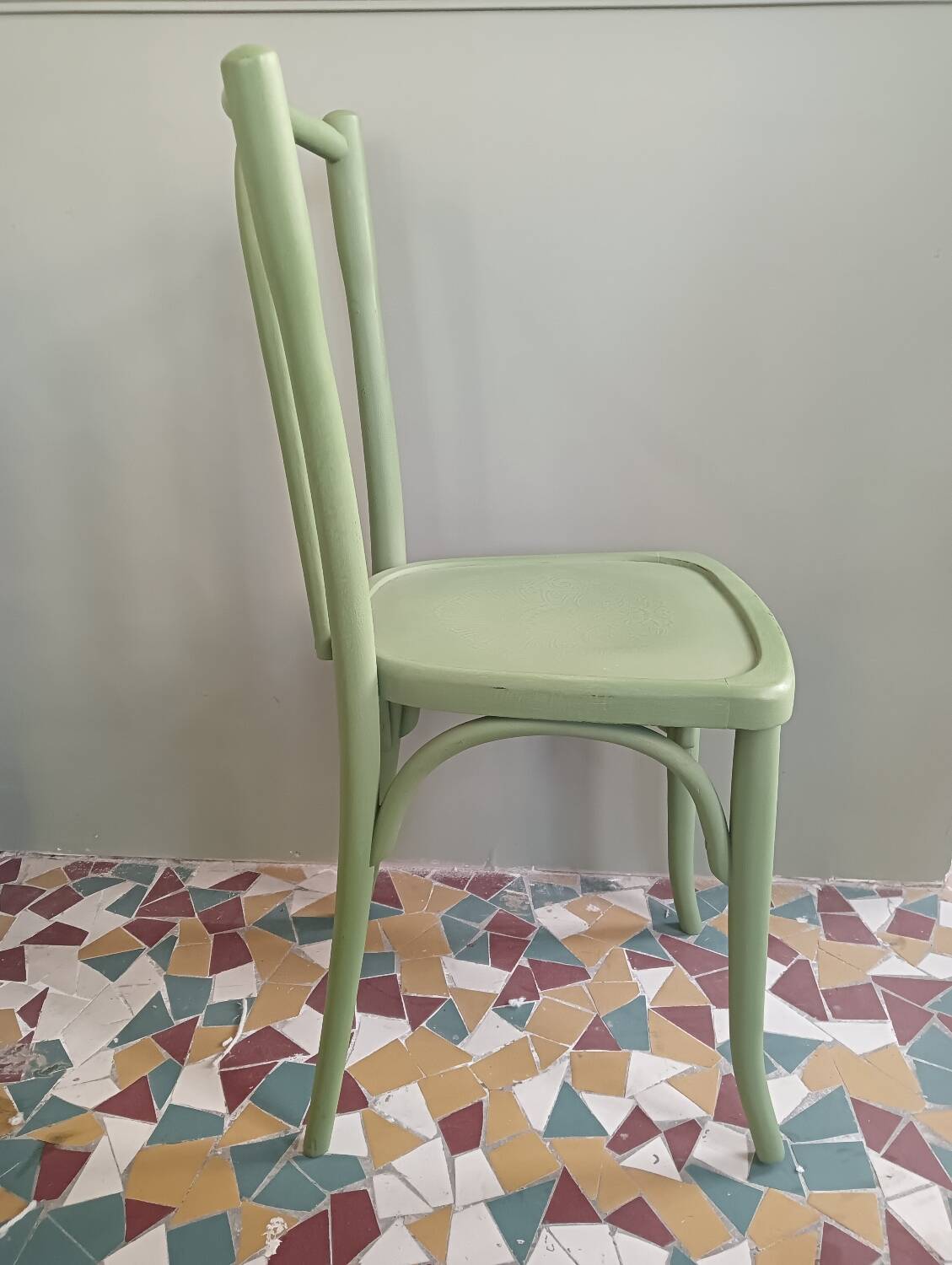 English green bistro chair