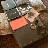 Metal and glass coffee table