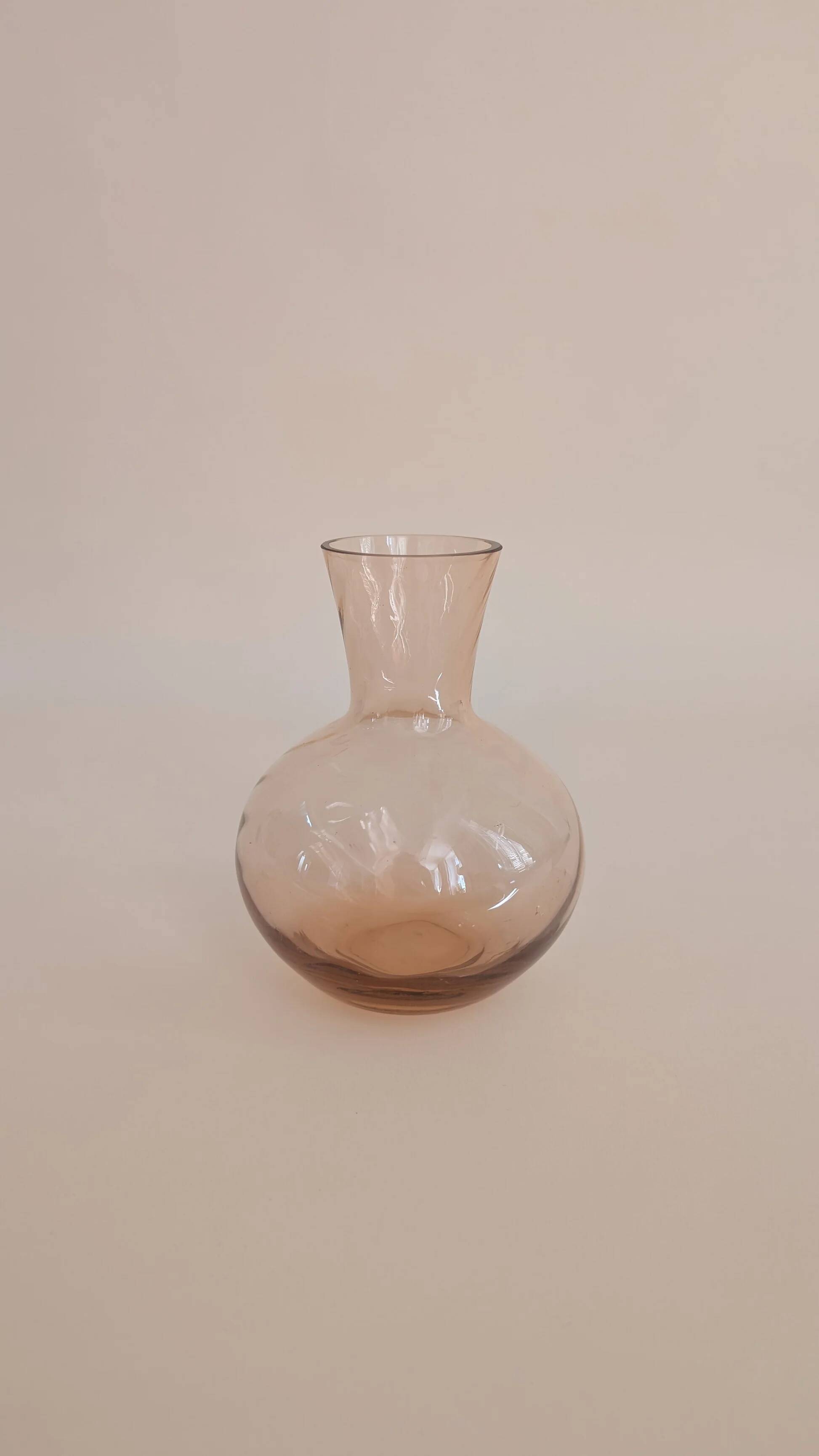 Pink glass carafe