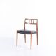 Dining chair – Niels Otto Møller – Model 79 – Teak & black leather – JL Møllers Møbelfabrik – 1960s
