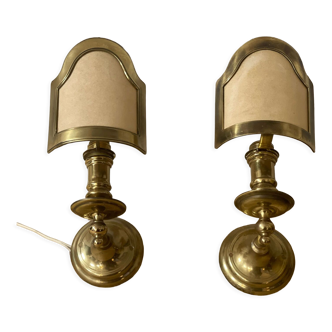 Pair of brass sconces