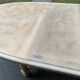 Table à manger de ferme ronde ovale extensible rénovée en bois brut 260cm