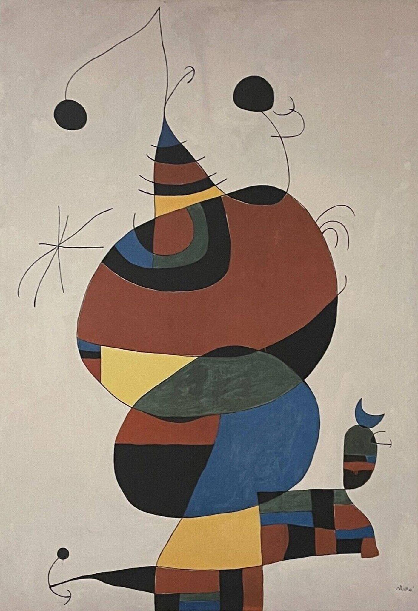 Joan Miró lithograph Woman bird star (Homage to Pablo Picasso 1966) Miro