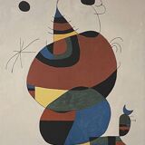 Joan Miró lithographie Femme oiseau étoile (Hommage à Pablo Picasso 1966) Miro