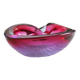 Murano sommerso pink and purple ashtray pocket emptier 1960