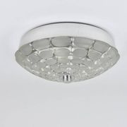 Peill & Putzer Large Round Op Art Glass Sconce, Wall Lamp, Flush Mount, Germany, 1970s