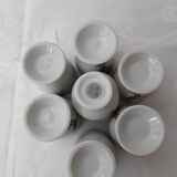 Service 6 shells and white earthenware salt shaker