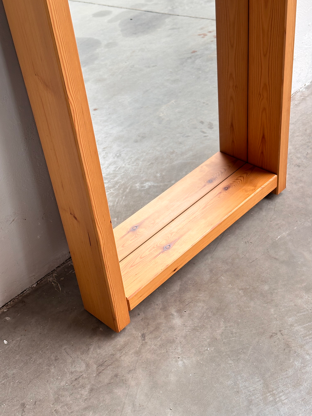 Large mirror in Swedish pine, 1970s