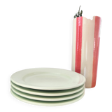 Lot de 4 assiettes à dessert vert d'eau.