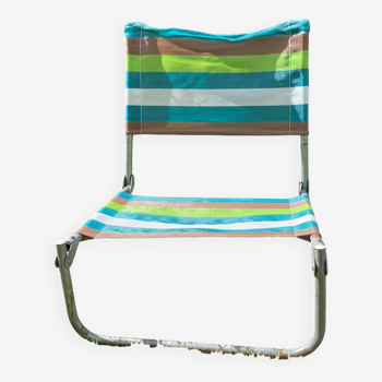 Folding beach chair, camping 70s