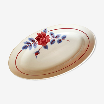 Oval dish "Rose" Moulin des Loups