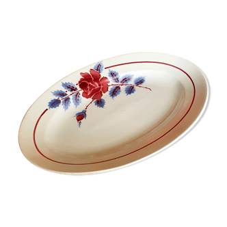 Oval dish "Rose" Moulin des Loups