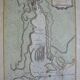 Martigues pond Old geographical map 18th century engraving 1764 by Bellin