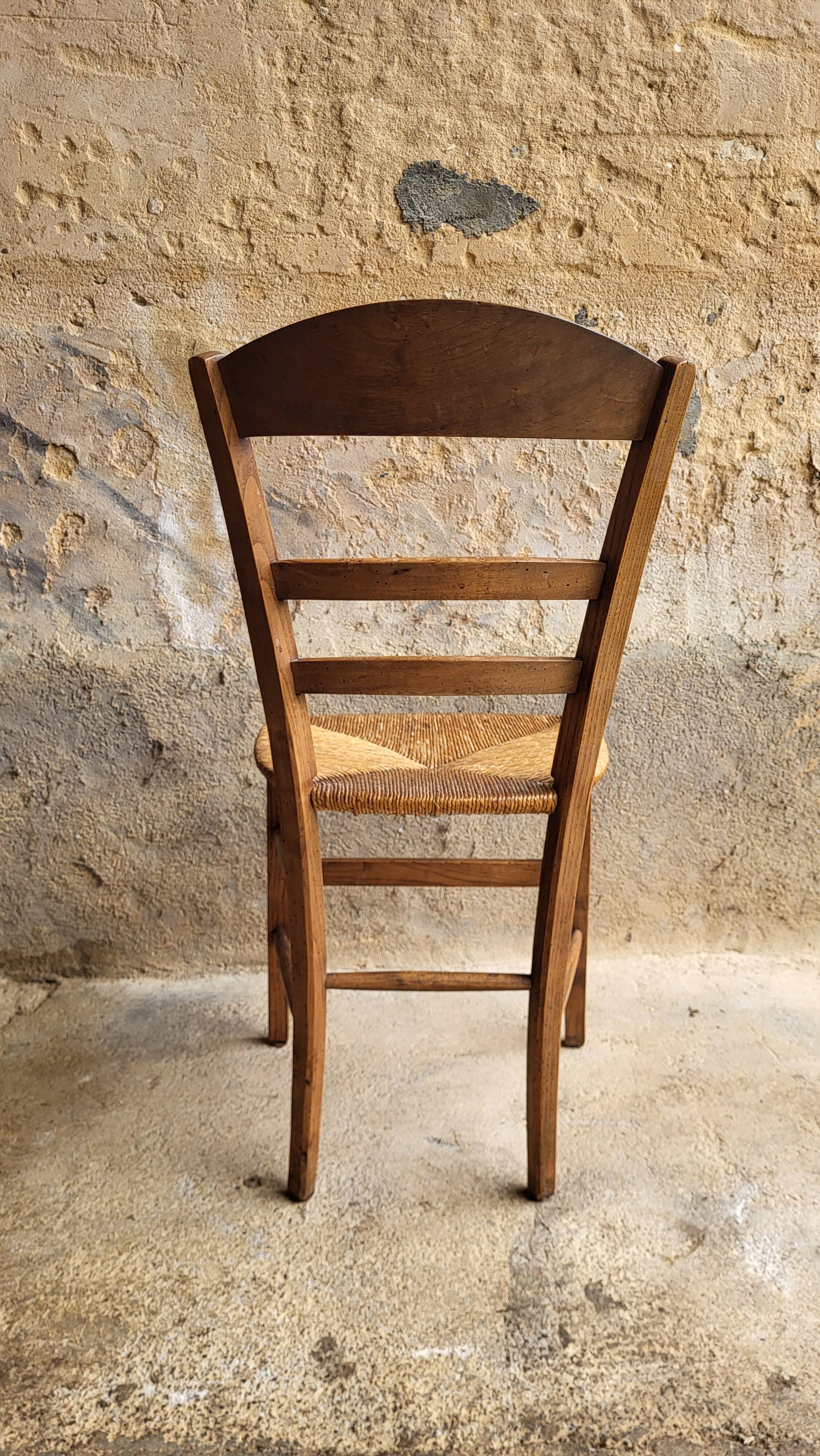 Chaise paillée & bois